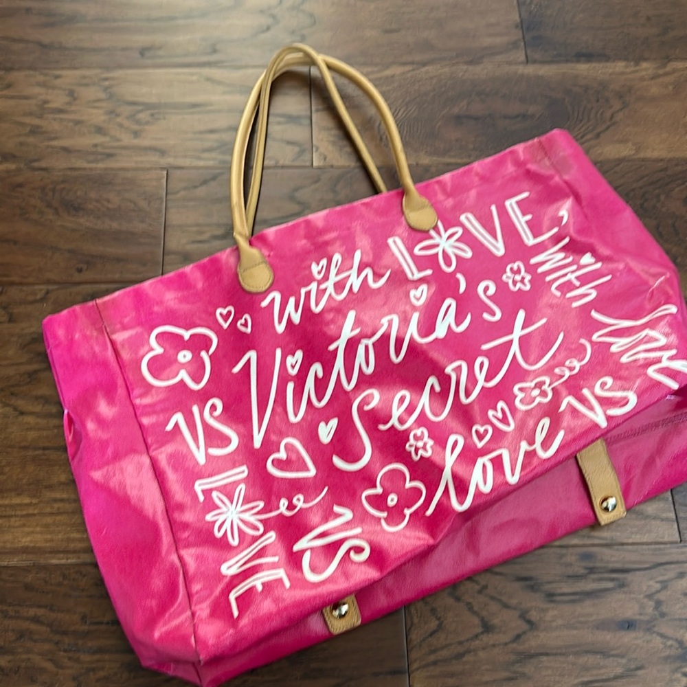 Victoria secret hot pink tote bag